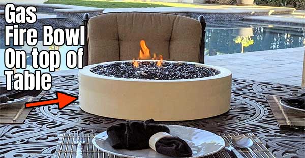 Gas Fire Bowl on Top of Patio Table - Easy Install it Yourself