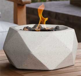 Terraflame Modern Geo Concrete Fire Bowl