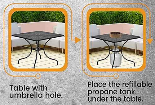 How to Put a Gas Fire Pit on a Table