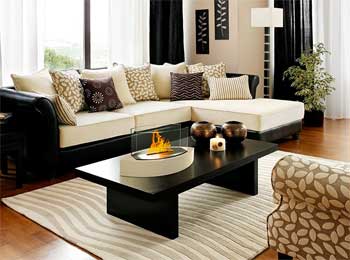 Livingroom Tabletop Fireplace with Safety Glass