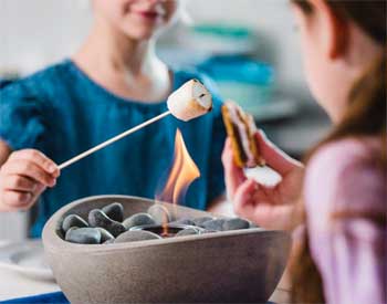Roasting Marshmallows Over the Terraflame Table Top Fire Bowl